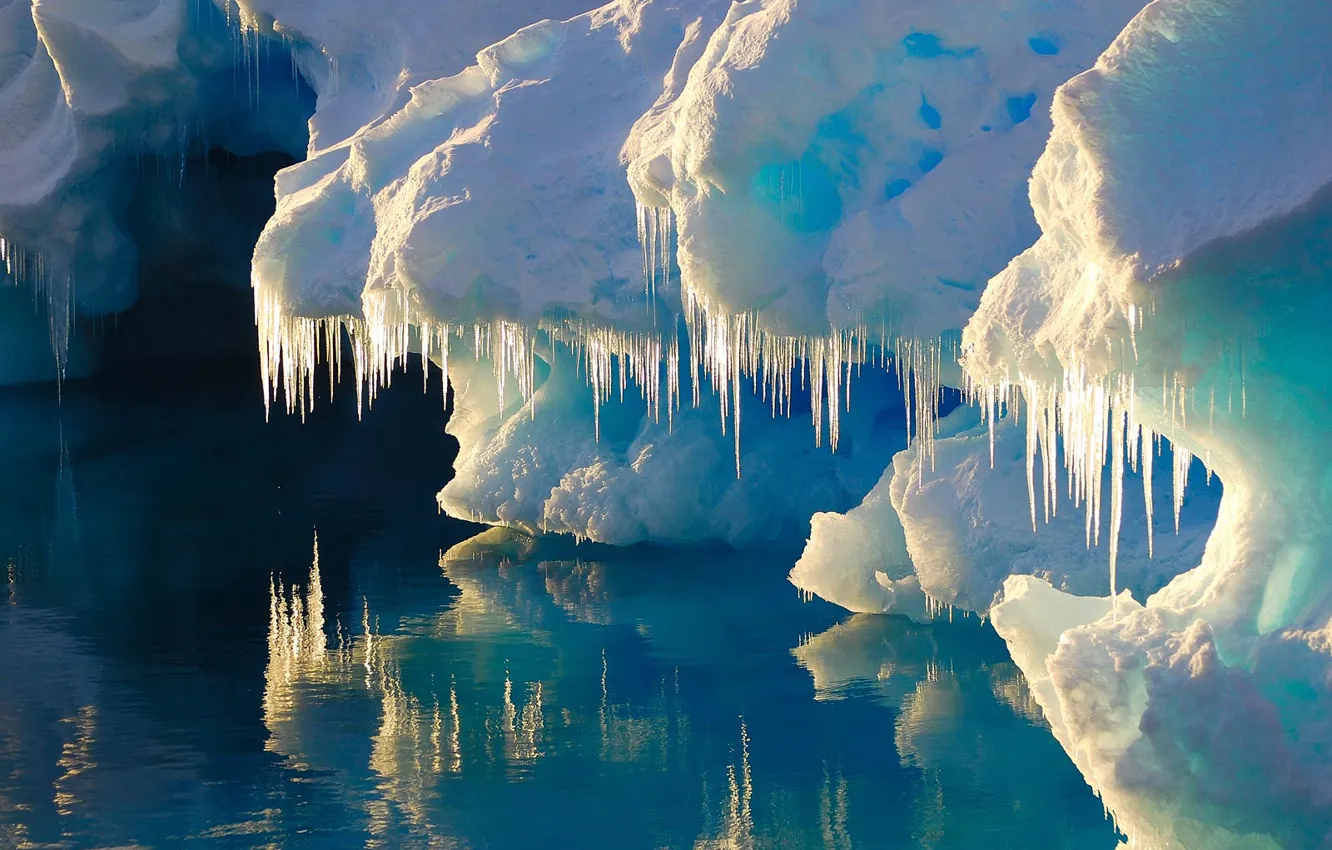 Фото обои лед, вода, ледник, айсберг