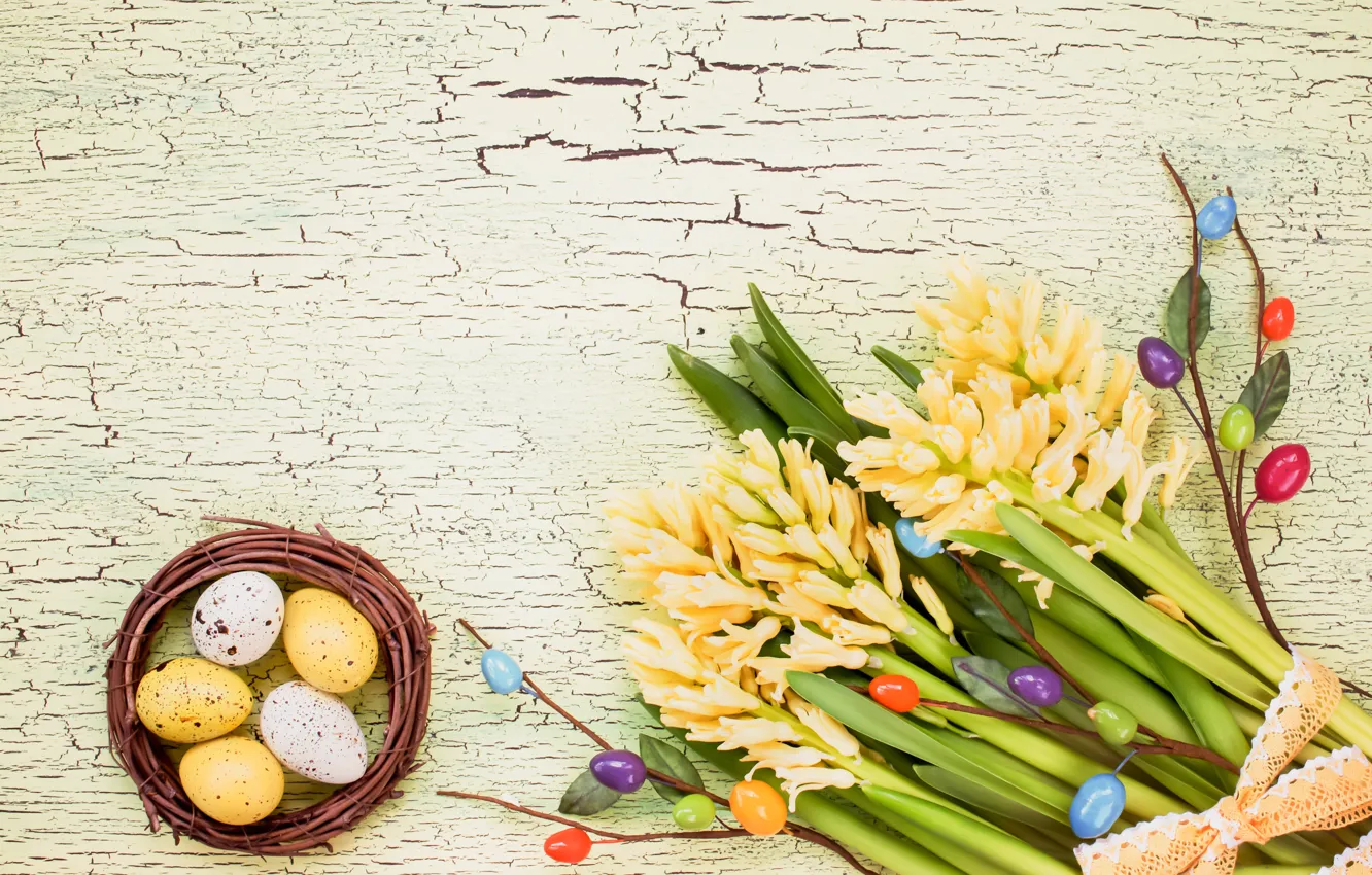 Фото обои цветы, яйца, весна, Пасха, happy, flowers, spring, Easter