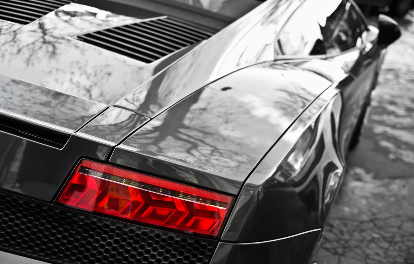 Фото обои Lamborghini, фара, Gallardo, кабриолет, вид сзади, ламборджини, Spyder, спайдер