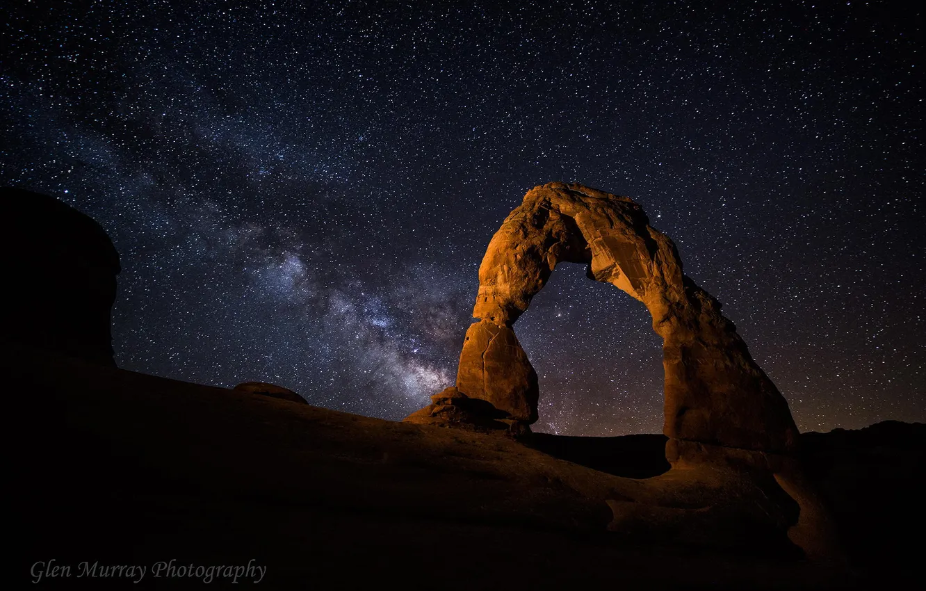 Фото обои звезды, ночь, арка, США