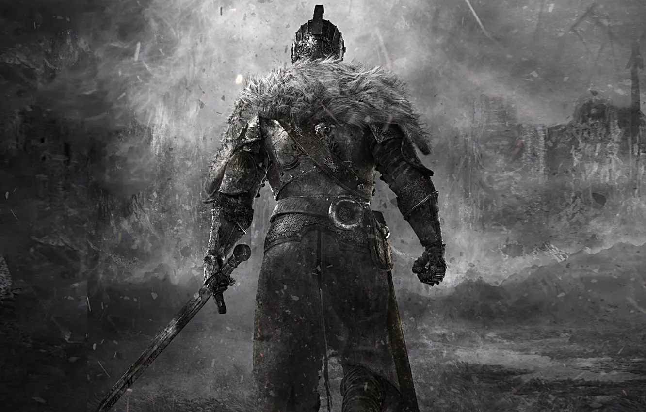 Фото обои воин, мех, рыцарь, хардкор, Dark Souls, knight, тёмные души