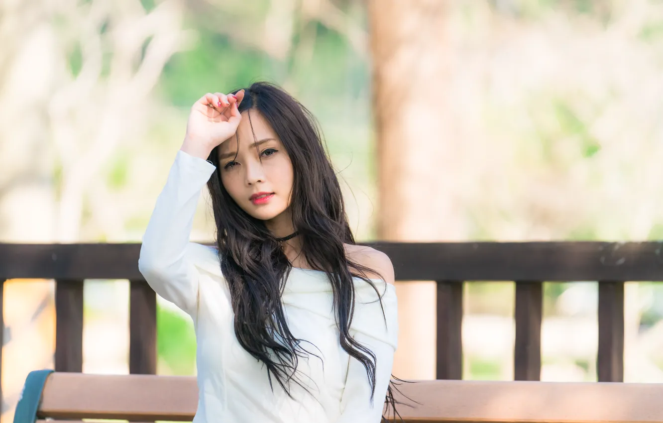 Фото обои лето, лицо, волосы, милашка