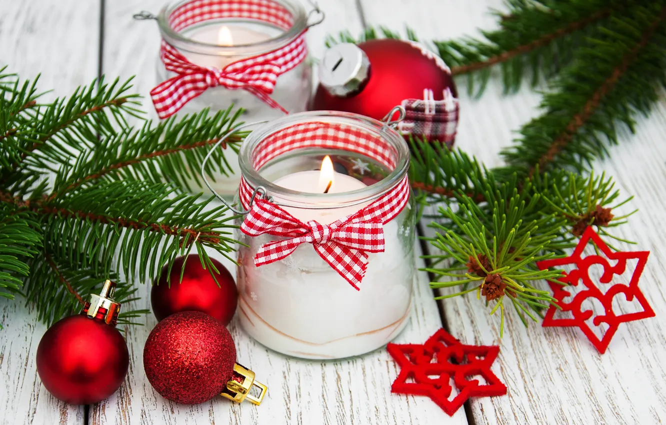 Фото обои украшения, шары, новый год, свечи, Рождество, Christmas, balls, wood