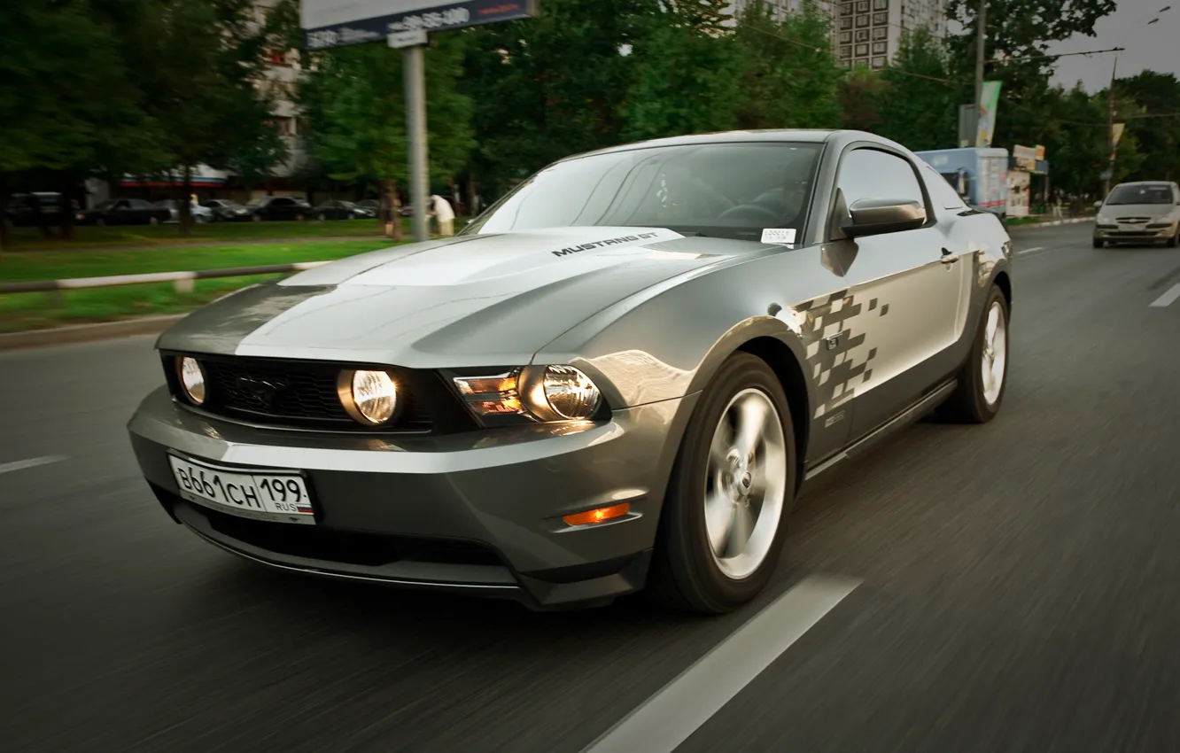 Фото обои Mustang, GT500, Дорога, Скорость