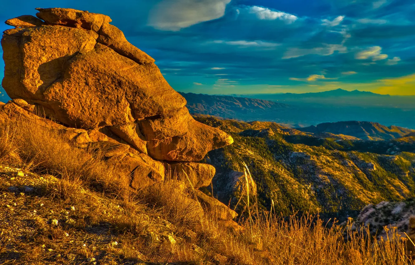 Фото обои облака, горы, скалы, Аризона, США