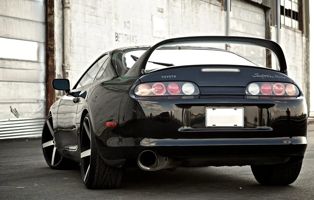 Фото обои машина, авто, черная, Toyota Supra