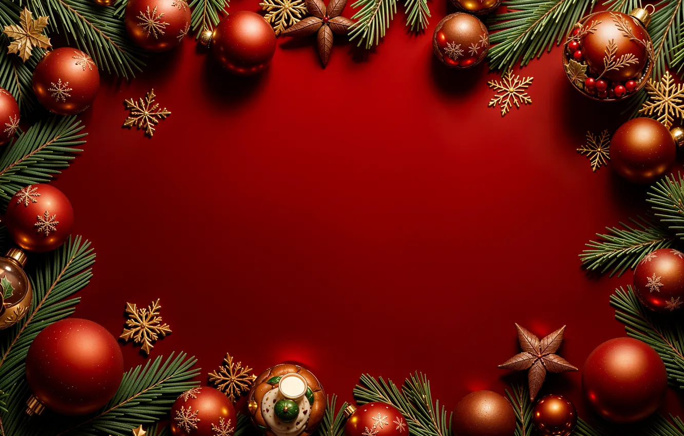 Фото обои украшения, шары, Рождество, Новый год, golden, new year, Christmas, balls