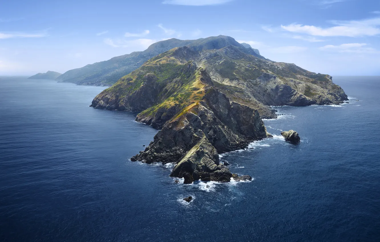 Фото обои Sky, Mountains, Ocean, Island, Catalina