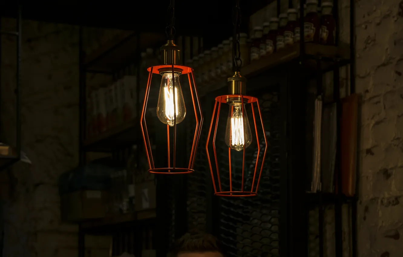 Фото обои light, interior, lamp, lantern, bulb
