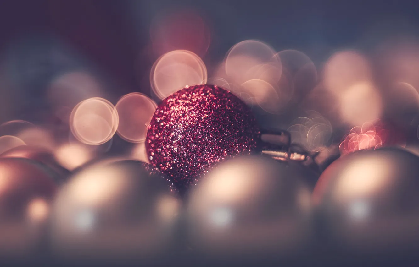 Фото обои свет, праздник, игрушка, новый год, шар, боке