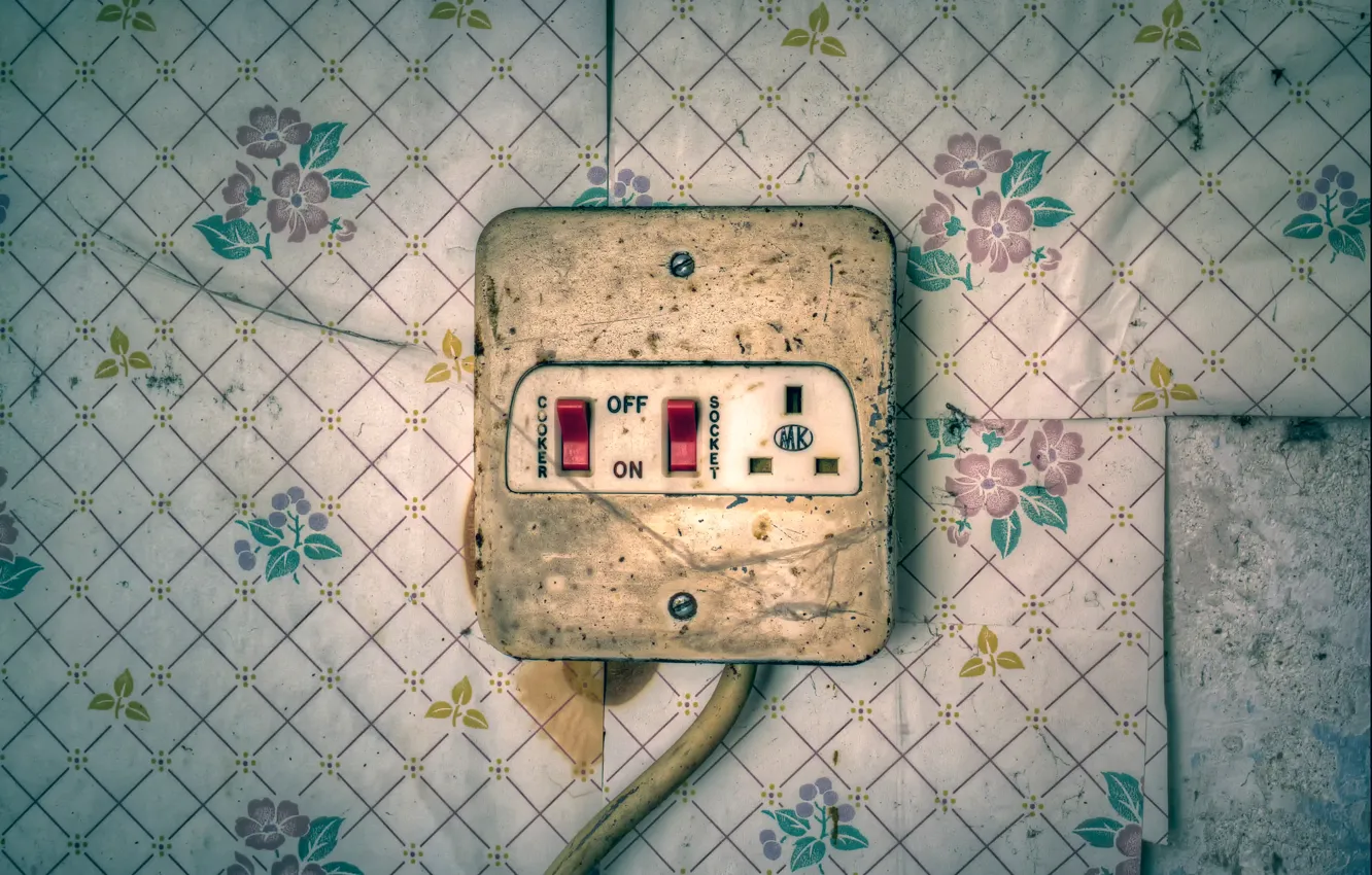 Фото обои стена, обои, розетка, выключатель, On-off, Socket