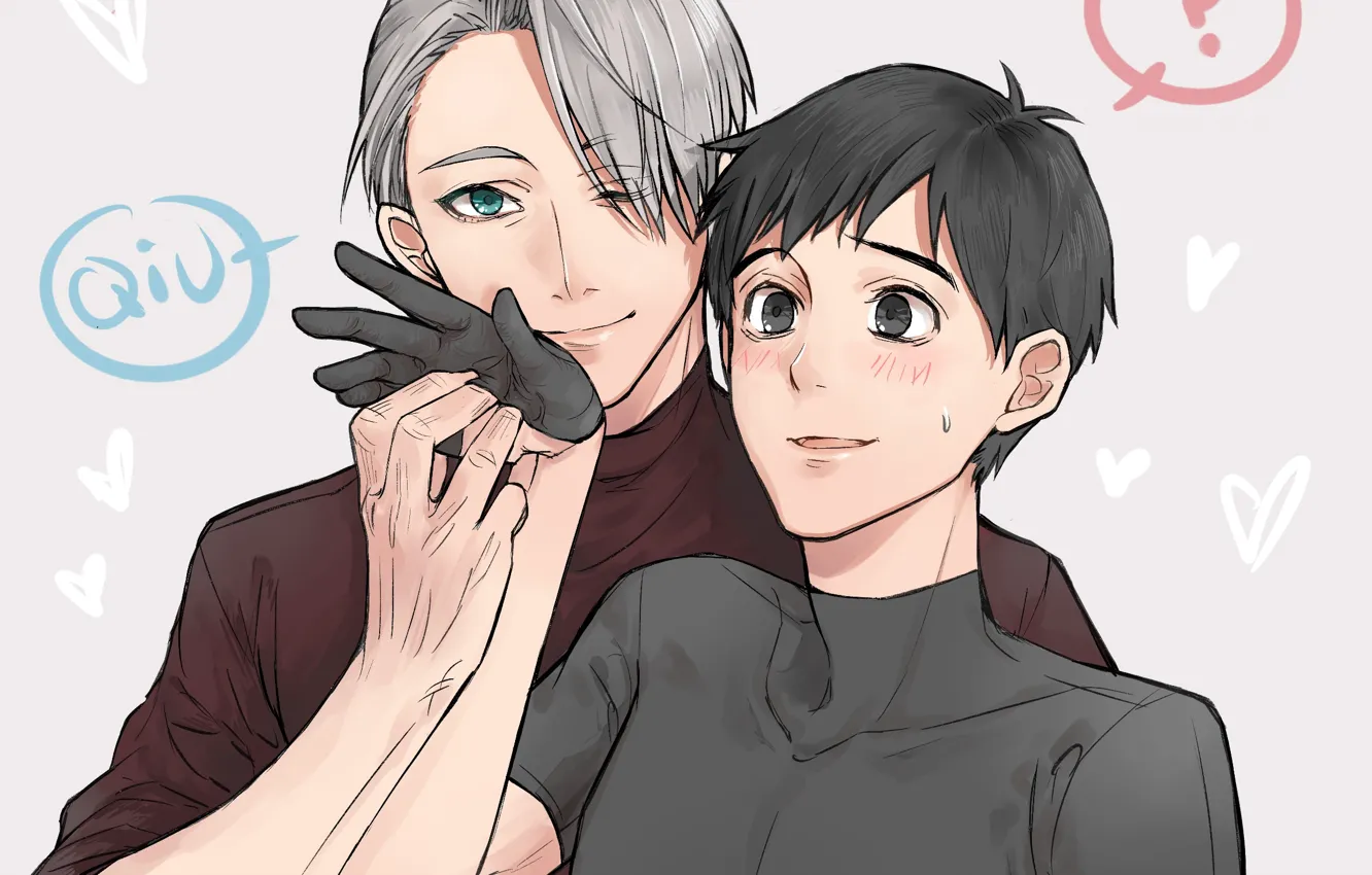 Фото обои аниме, арт, парни, Ice, Юрий на льду, Victor Nikiforov, Юри Катсуки, Yuri On Ice