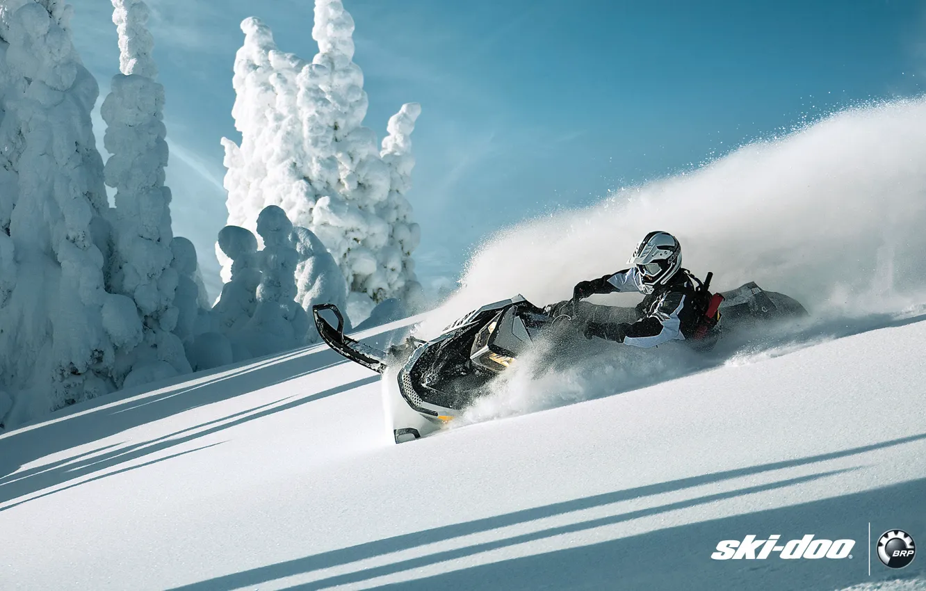 Фото обои снег, спорт, sport, snow, снегоход, summit, snowmobile, ski-doo