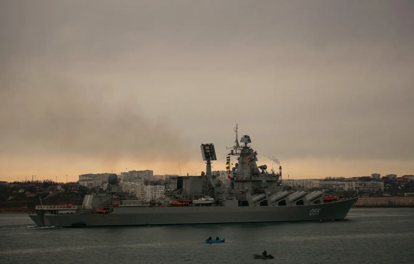Фото обои крейсер, Севастополь, проект 1164, Маршал Устинов