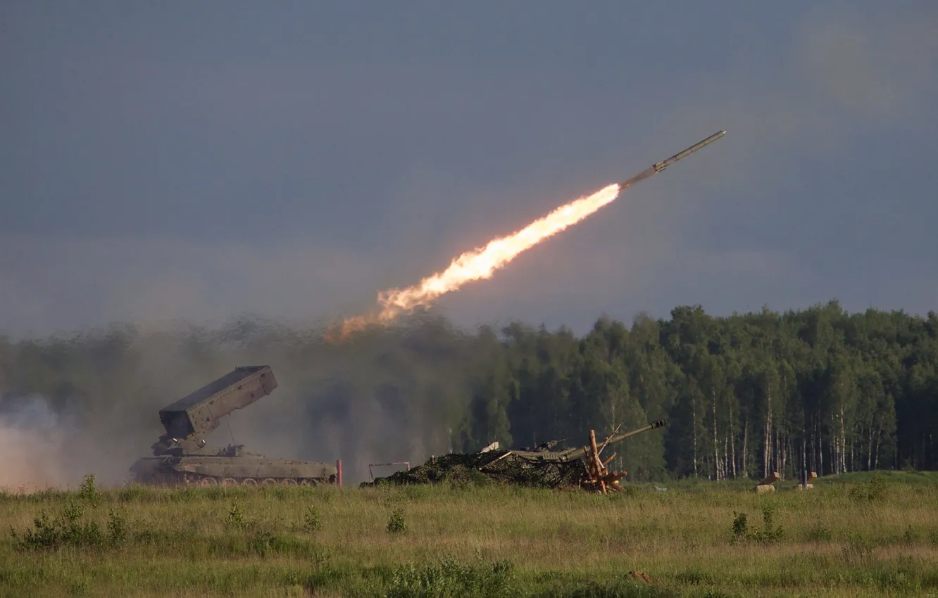 Фото обои тяжелая, ТОС-1А, Солнцепёк, огнемётная система