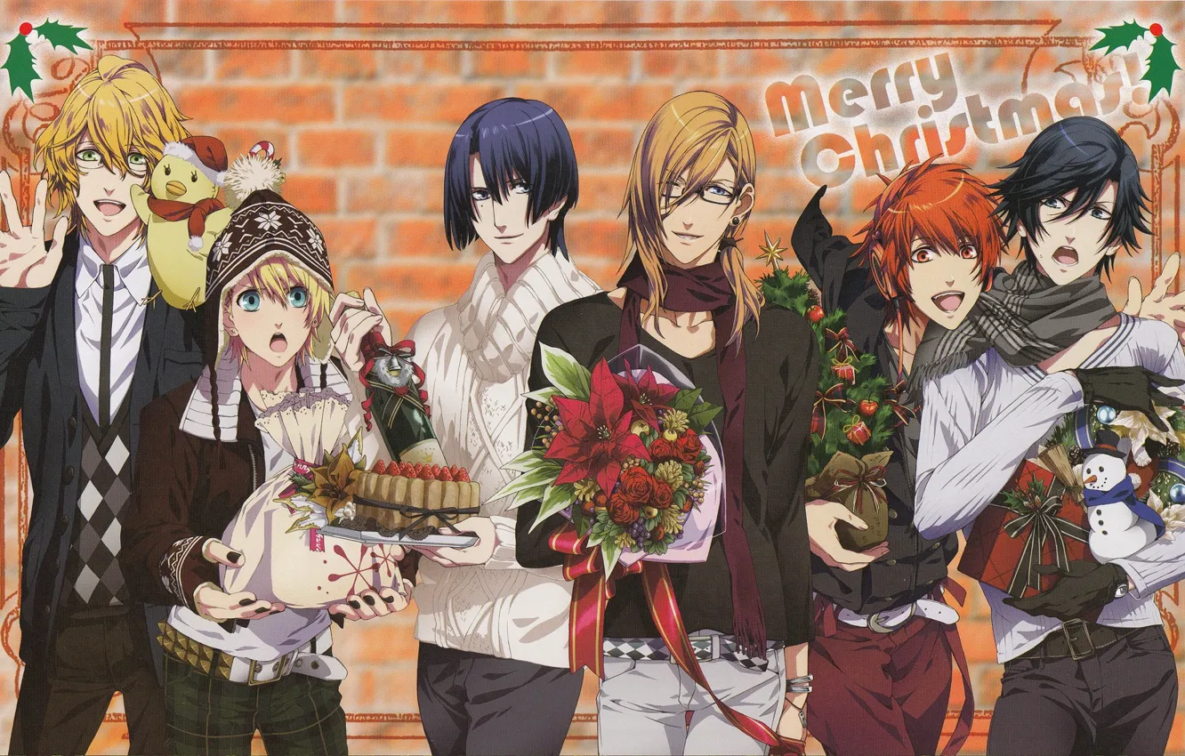 Фото обои цветы, группа, парни, поющий принц, Uta no Prince-sama