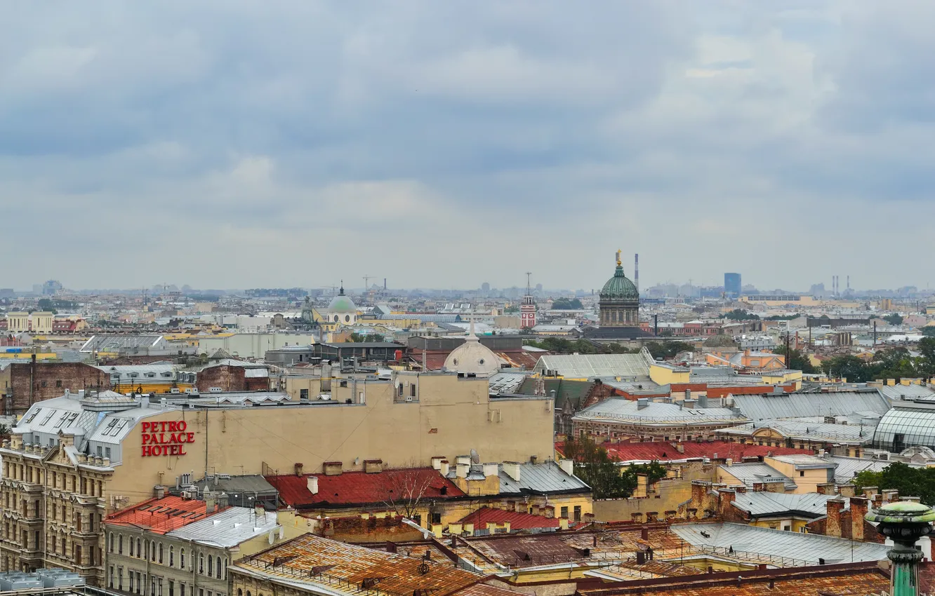 Фото обои Питер, крыши, Санкт-Петербург, Казанский собор