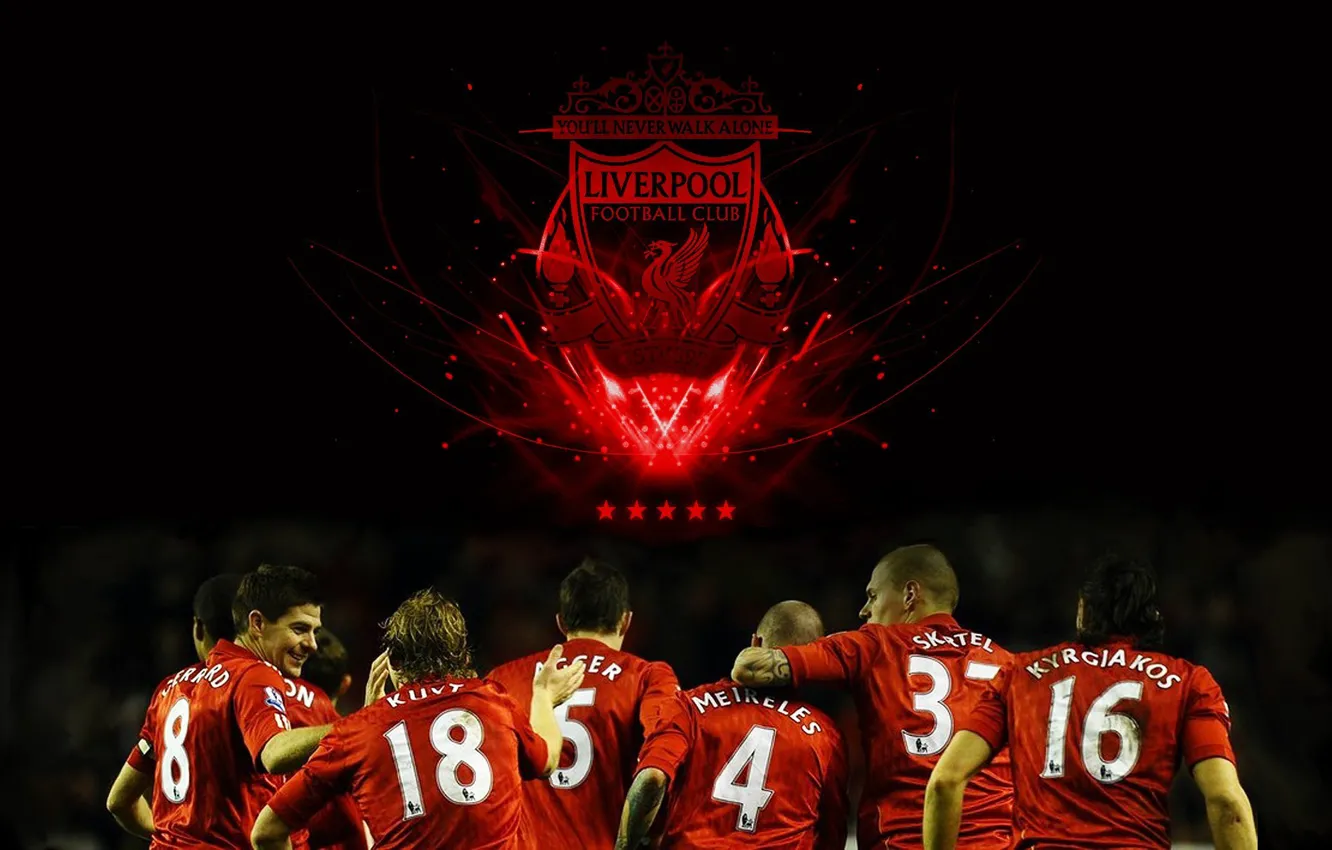 Фото обои wallpaper, sport, logo, football, Liverpool FC, players