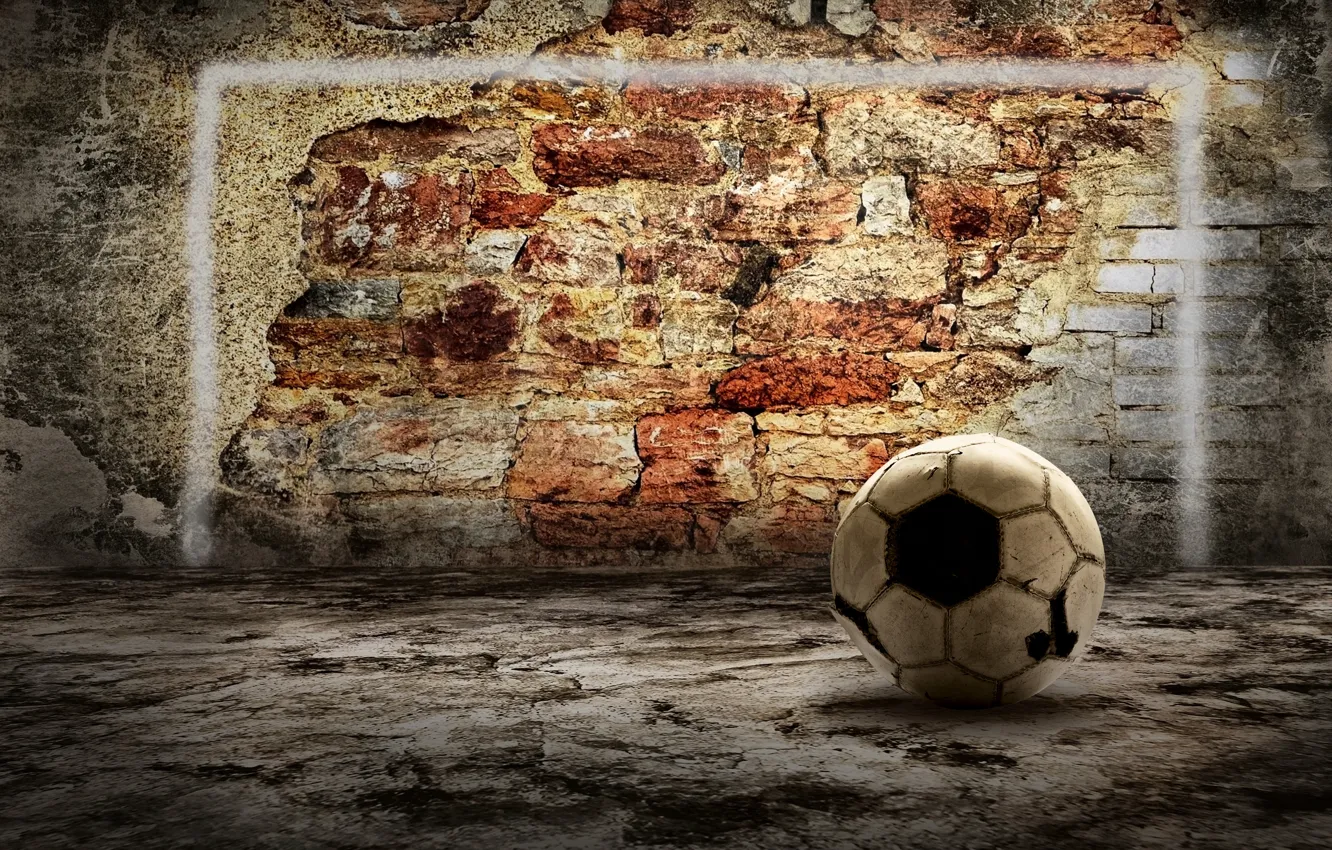Фото обои стена, мяч, кирпич, wall, ball, brick