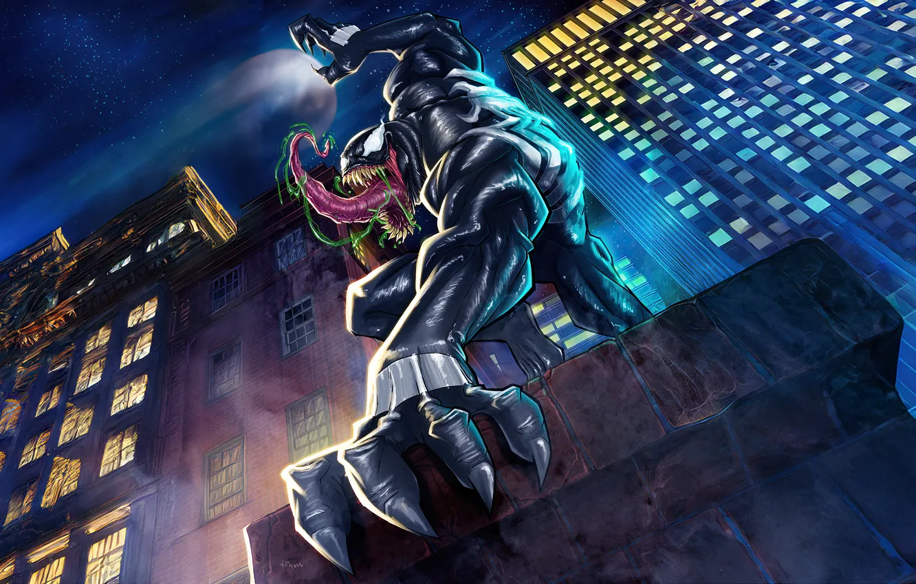 Фото обои venom, symbiote, terrifying