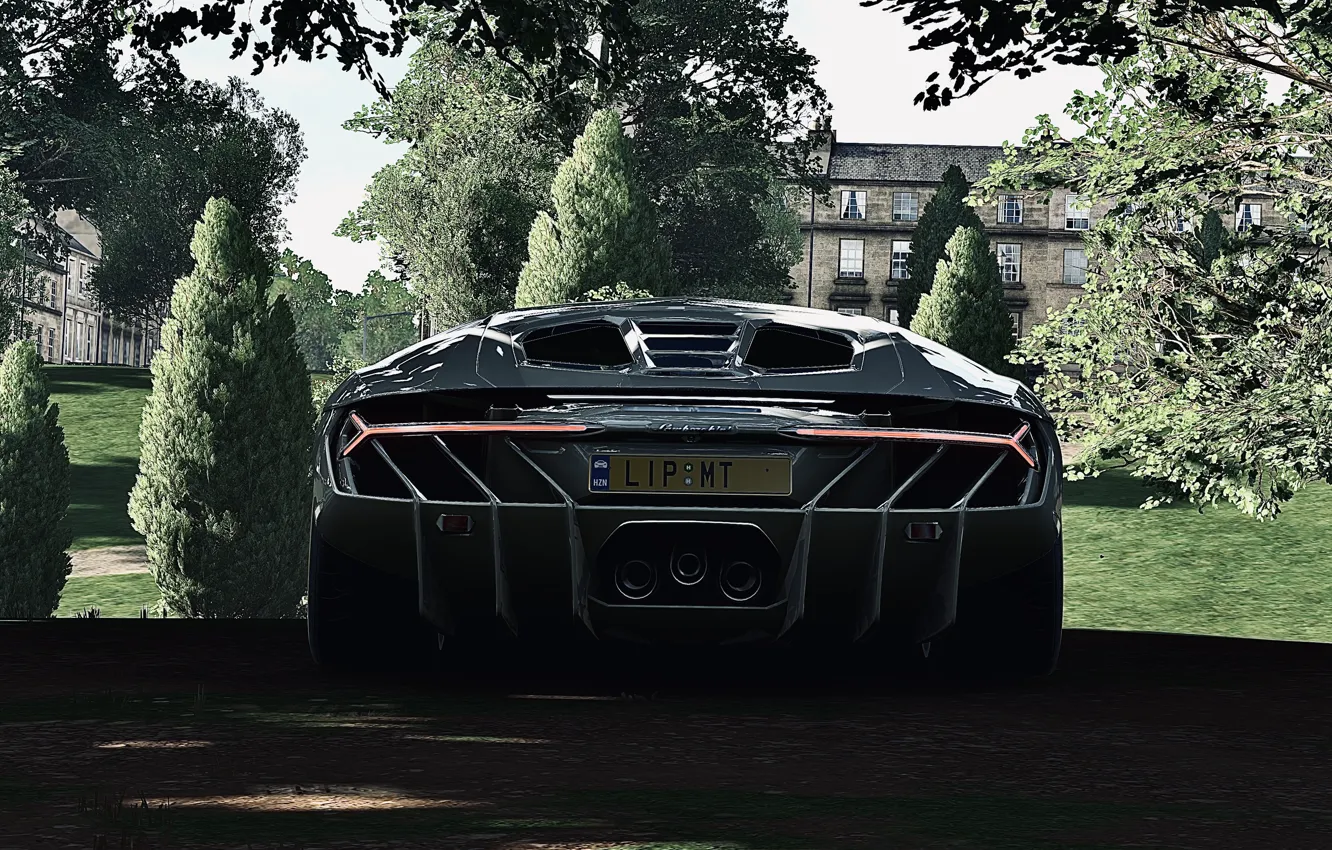 Фото обои HDR, Lamborghini, House, Park, Game, Trees, UHD, Shade