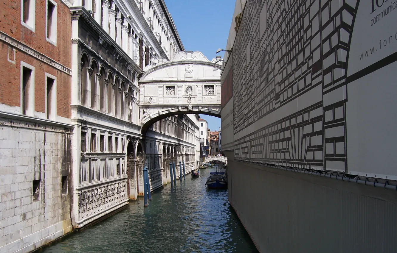 Фото обои улица, здания, Италия, Венеция, Italy, bridge, street, Venice