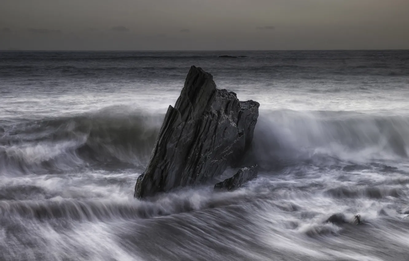 Фото обои море, скала, камень