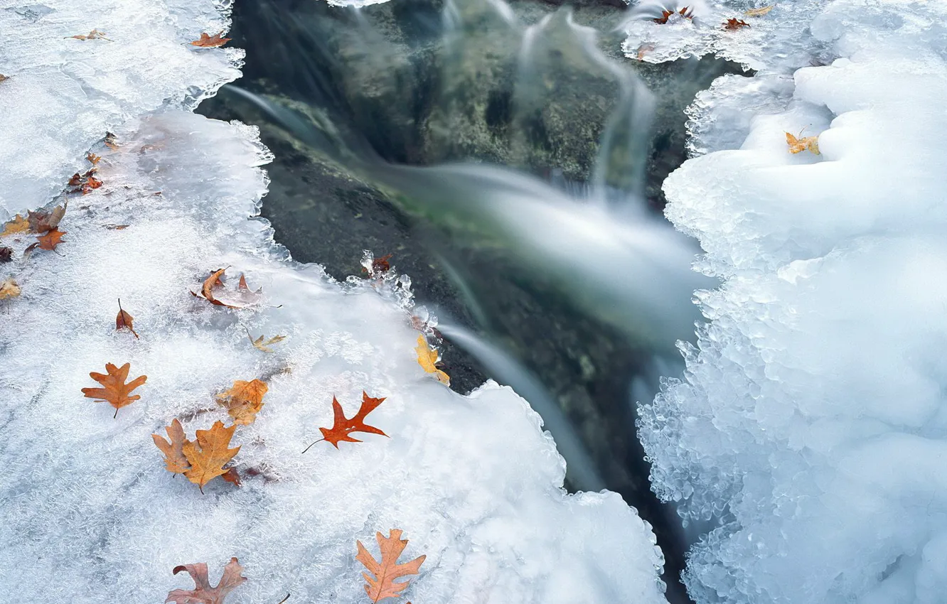 Фото обои лед, зима, вода
