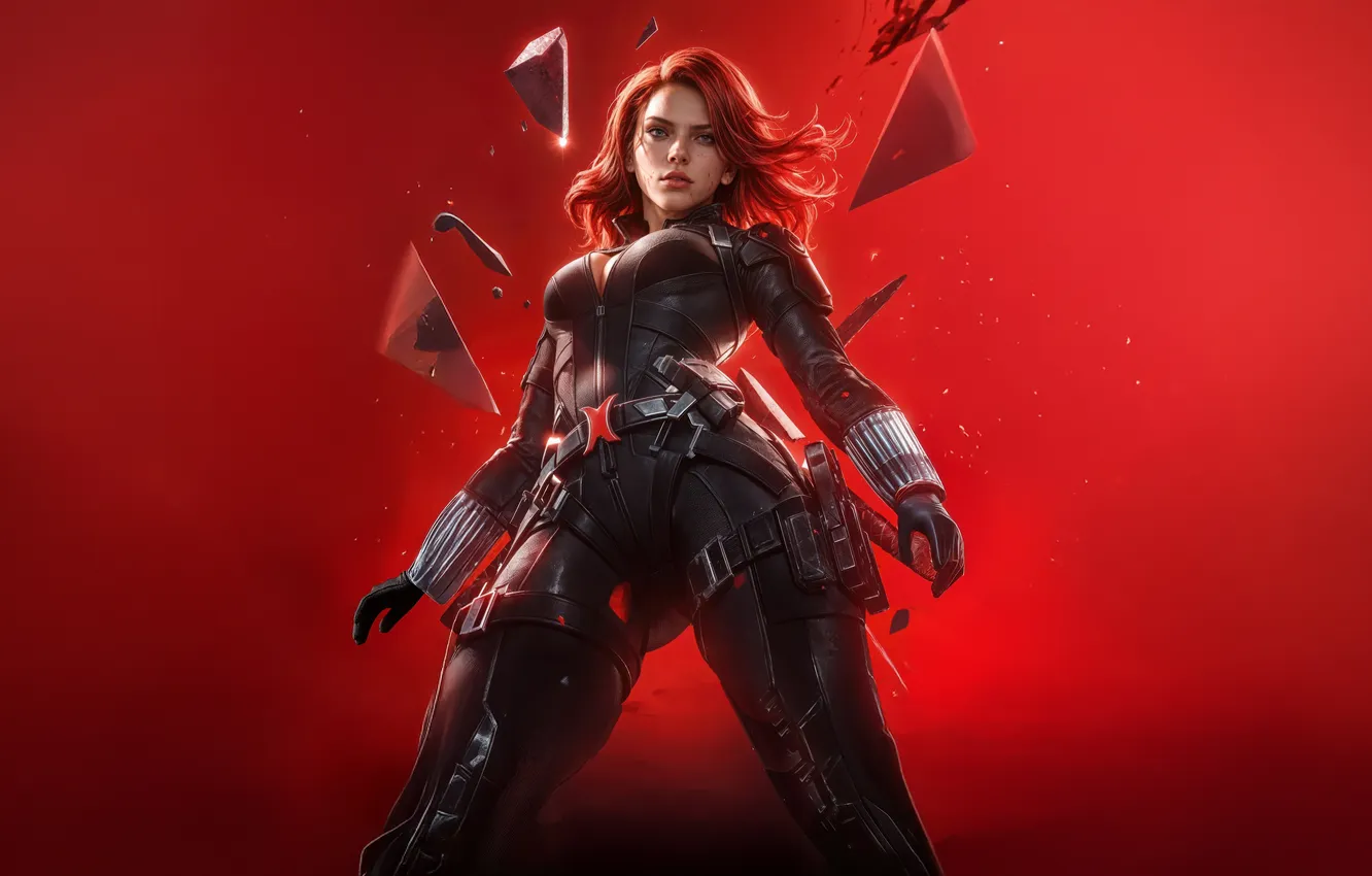 Фото обои action, dynamic, black widow
