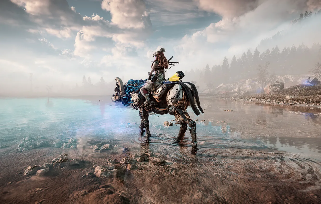 Фото обои west, games, horizon, forbidden, aloy
