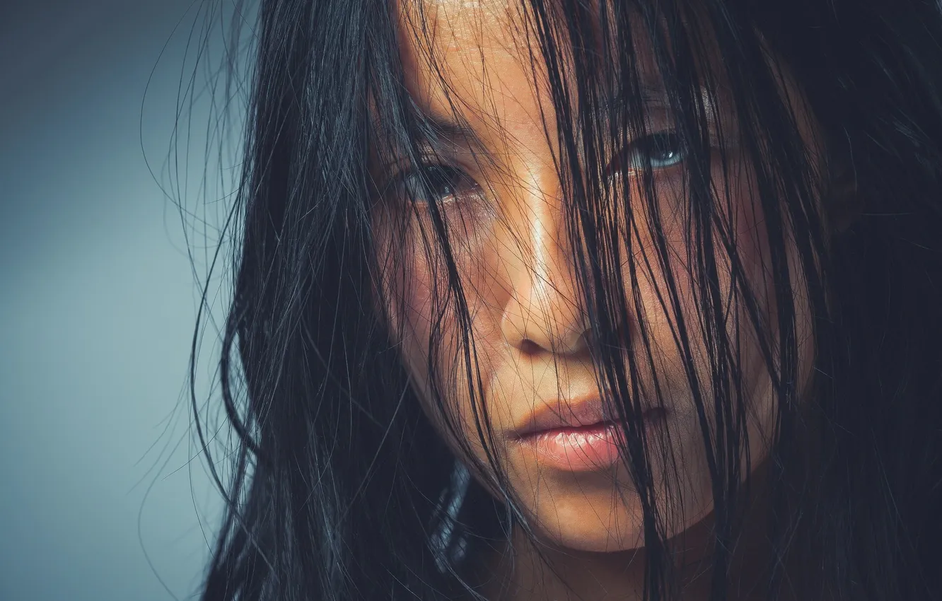Фото обои взгляд, девушка, портрет, Luna Leung
