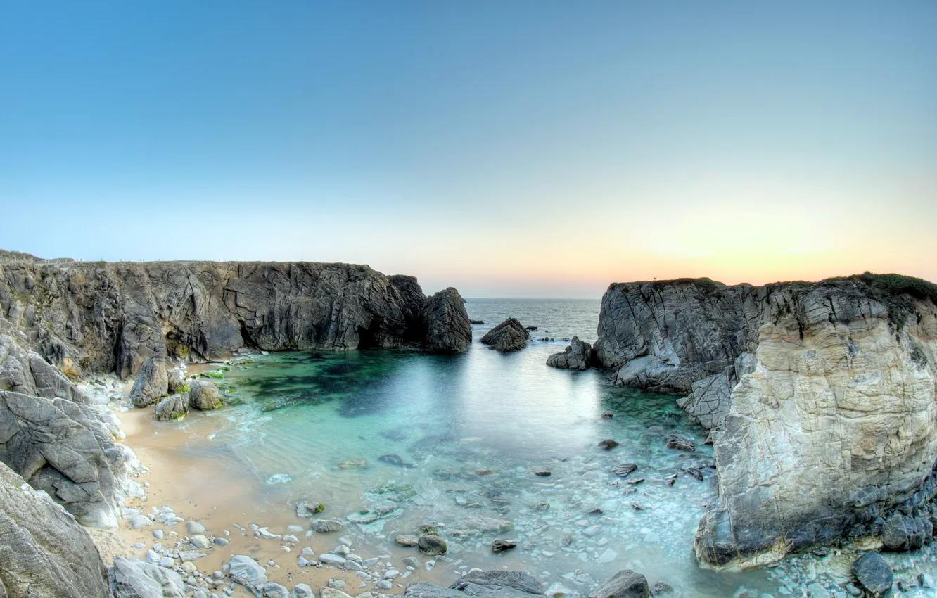 Фото обои пляж, скалы, франция, quiberon peninsula