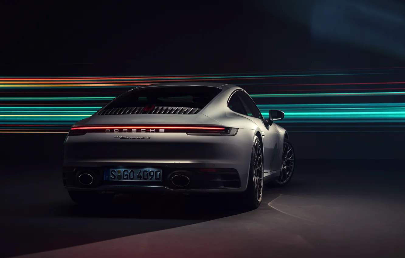 Фото обои 911, Porsche, вид сзади, Carrera 4S, 2019