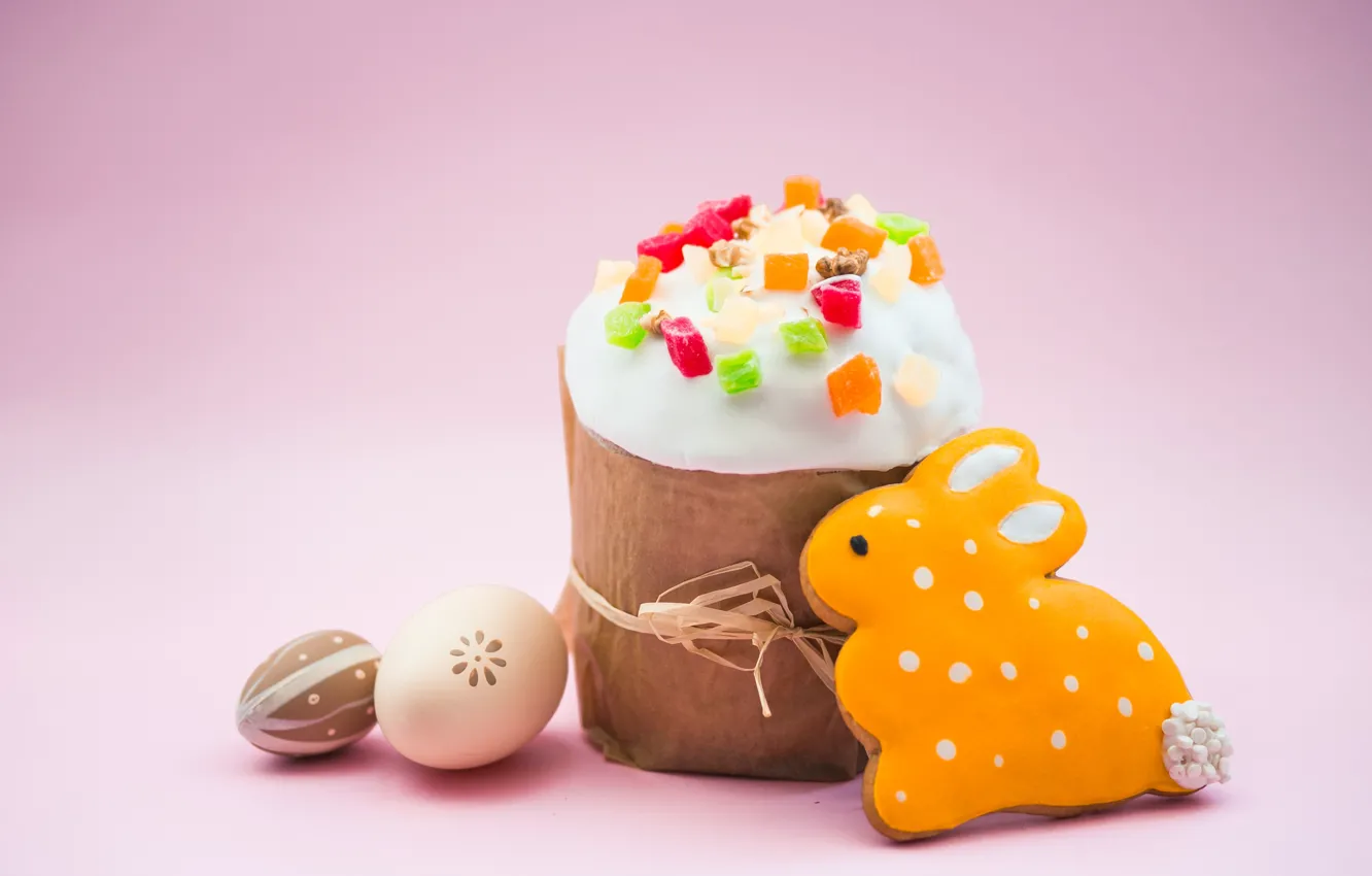 Фото обои яйца, Пасха, cake, кулич, spring, Easter, eggs, decoration