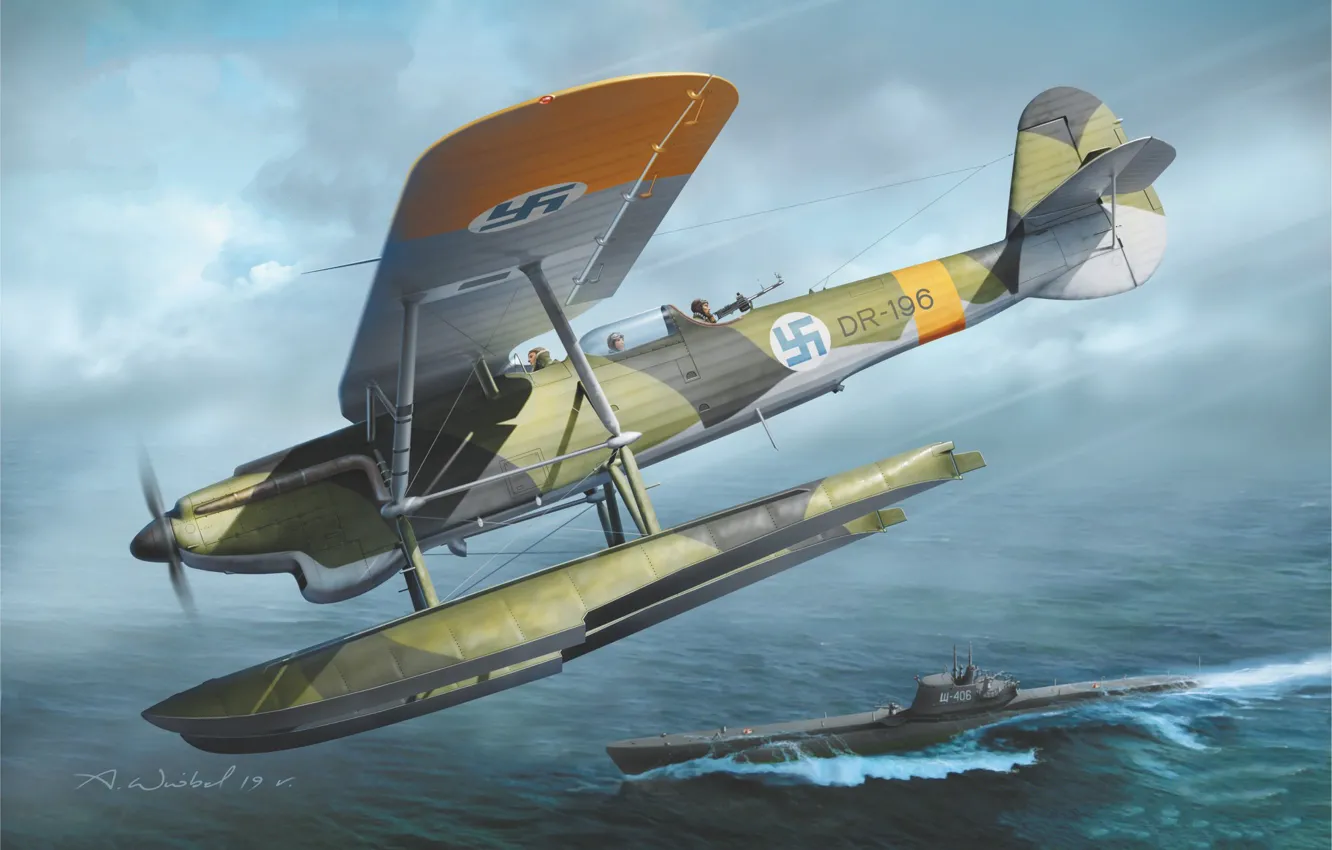 Фото обои бомбардировщик, разведчик, торпедоносец, ВВС Финляндии, Dornier Do 22, немецкий поплавковый гидросамолёт
