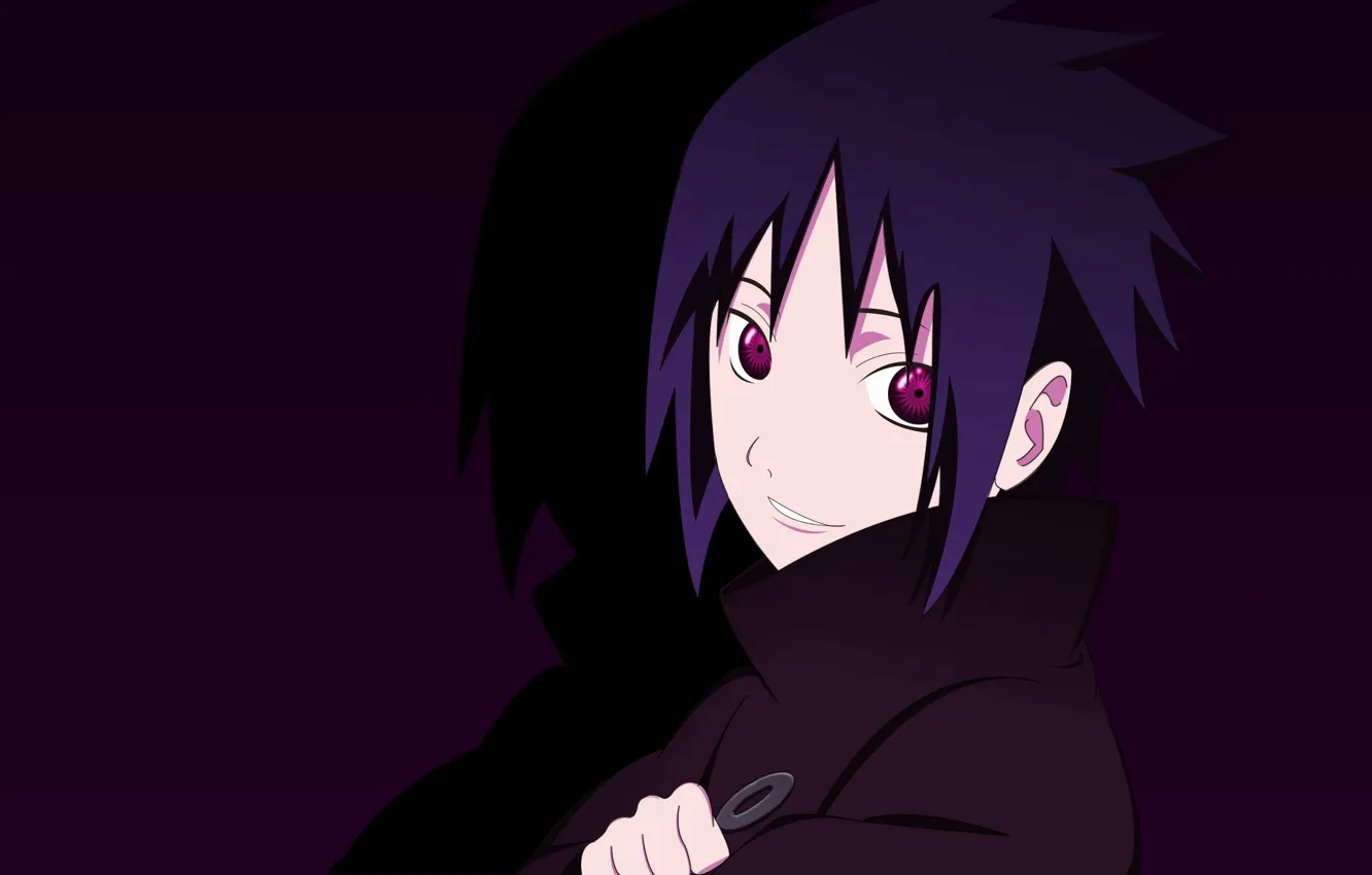 Фото обои game, Sasuke, smile, anime, boy, face, sharingan, ninja