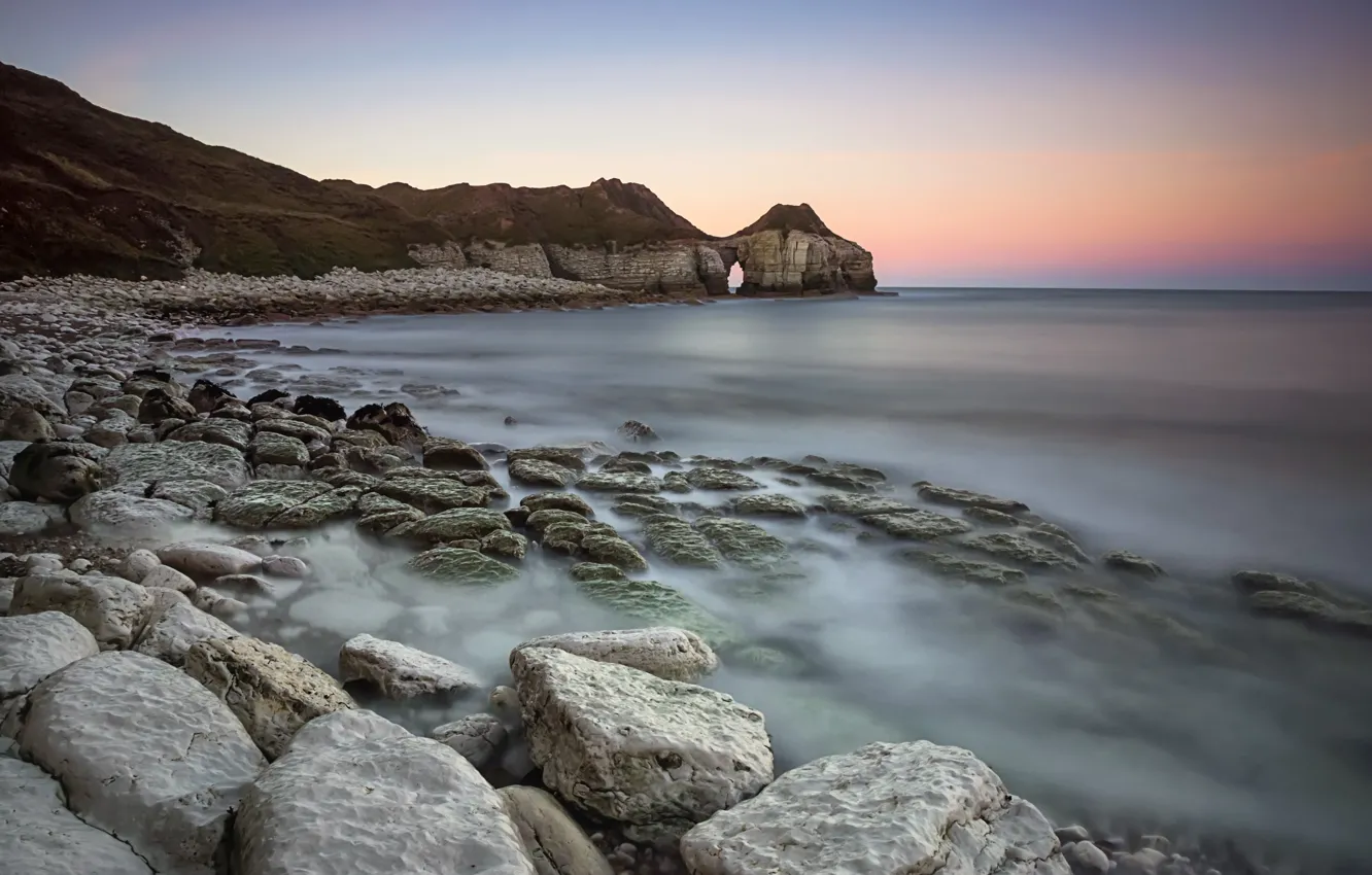 Фото обои coast, rocks, thornwick bay, yorkshire