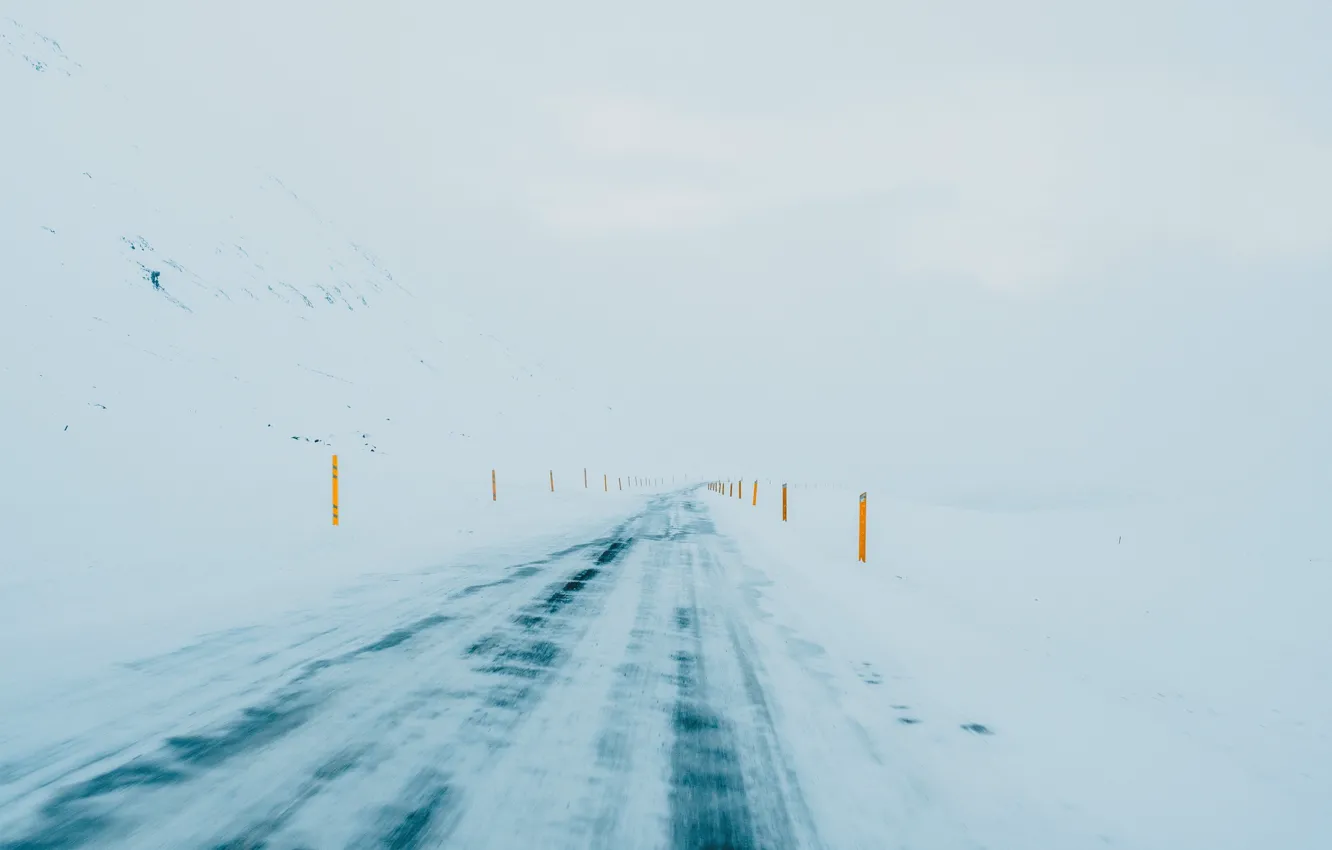 Фото обои зима, дорога, снег, road, nature, winter, snow