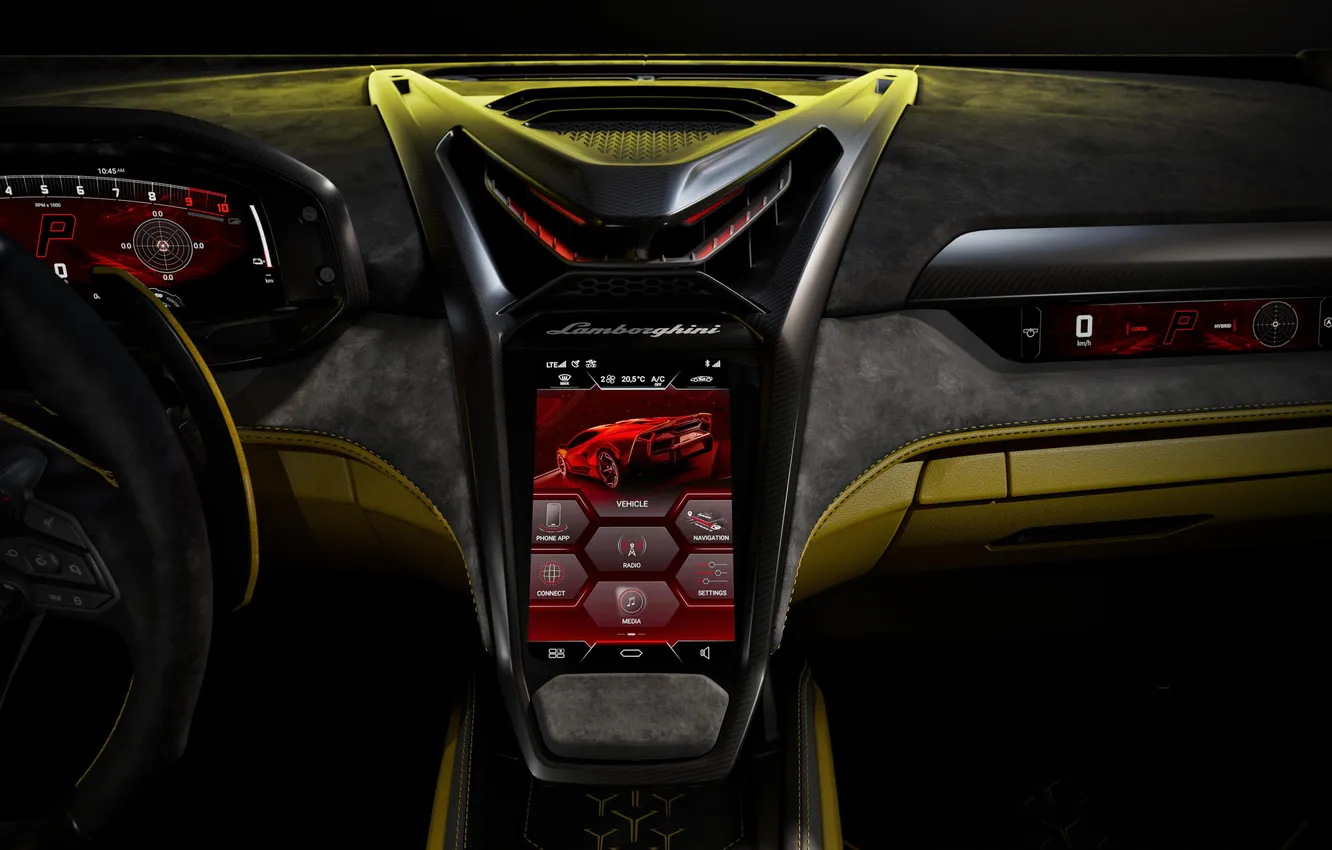 Фото обои Lamborghini, суперкар, дисплей, панель приборов, Supercar, Limited Edition, 2025, Lamborghini Fenomeno