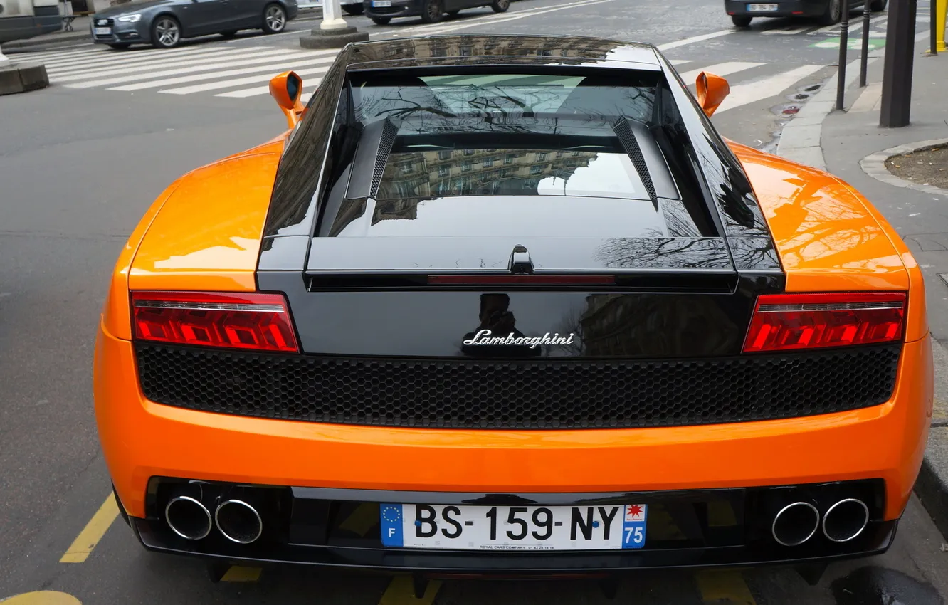 Фото обои Lamborghini, Orange, Gallardo, supercar, задок