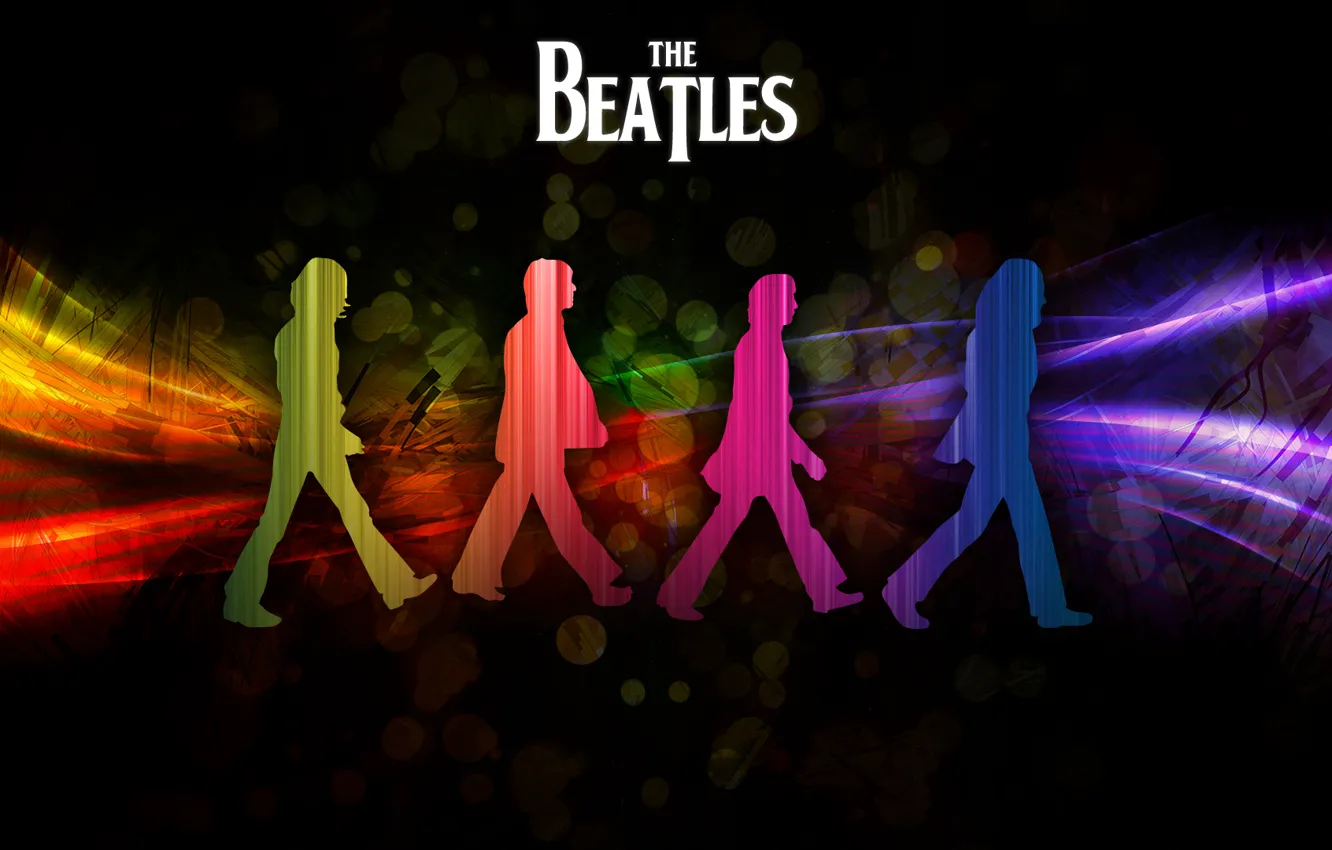 Фото обои радуга, beatles, George Harrison, Paul McCartney, John Lennon, Ringo Starr, abby road