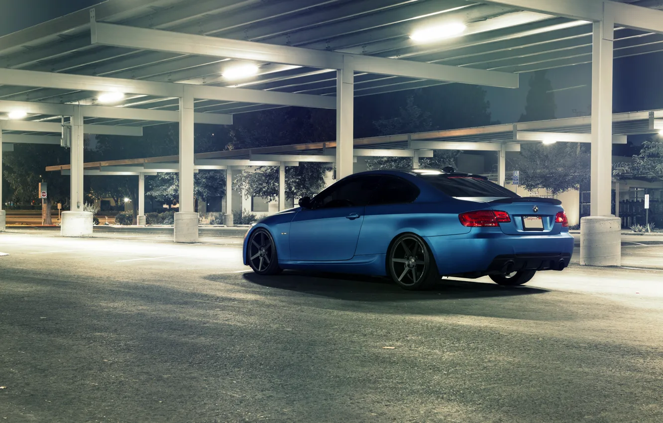 Фото обои синий, бмв, BMW, матовый, E92, Matte, 3 серия, 3 Series