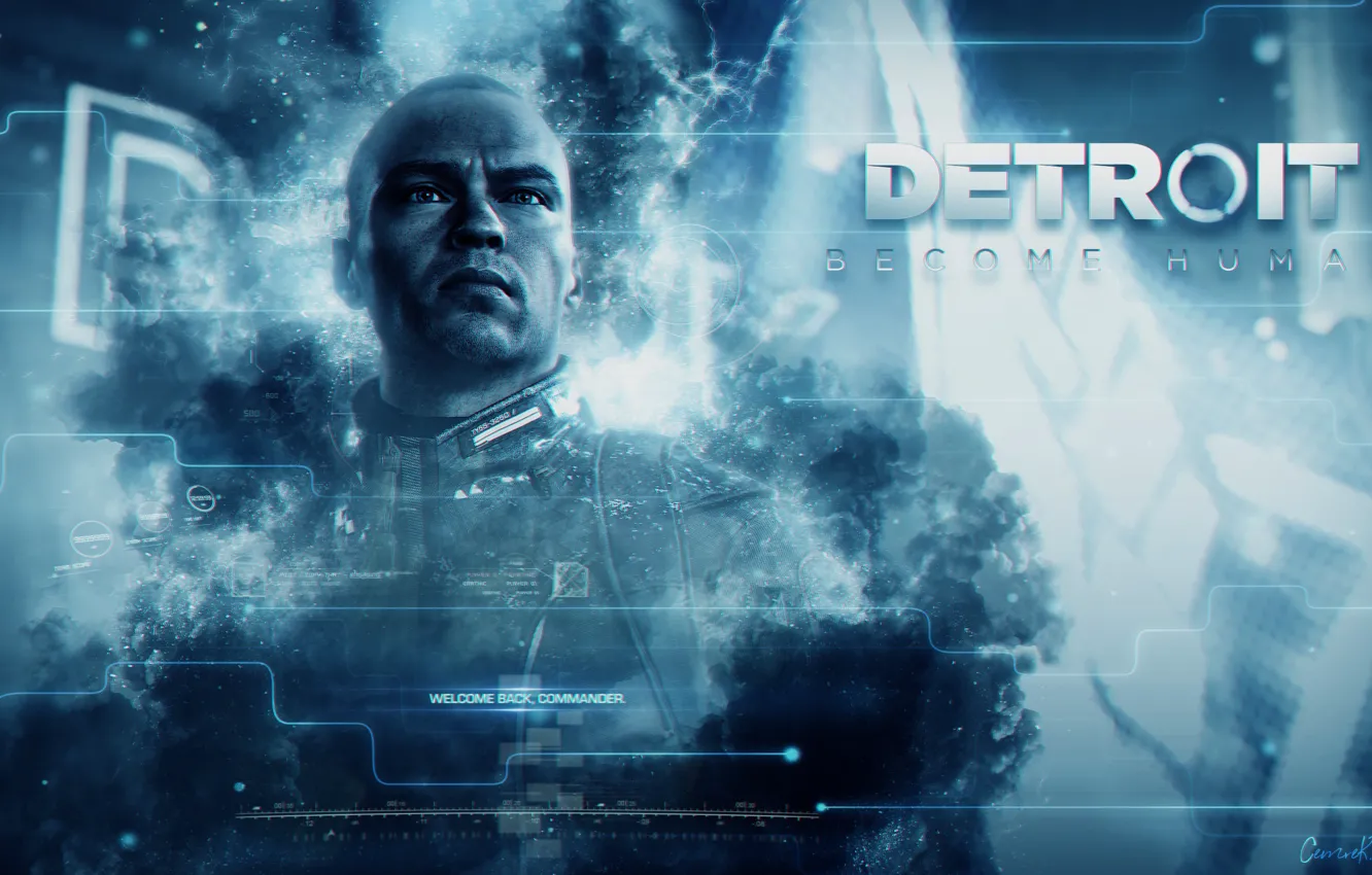 Фото обои синий, игра, game, андроид, android, blue, лидер, Detroit