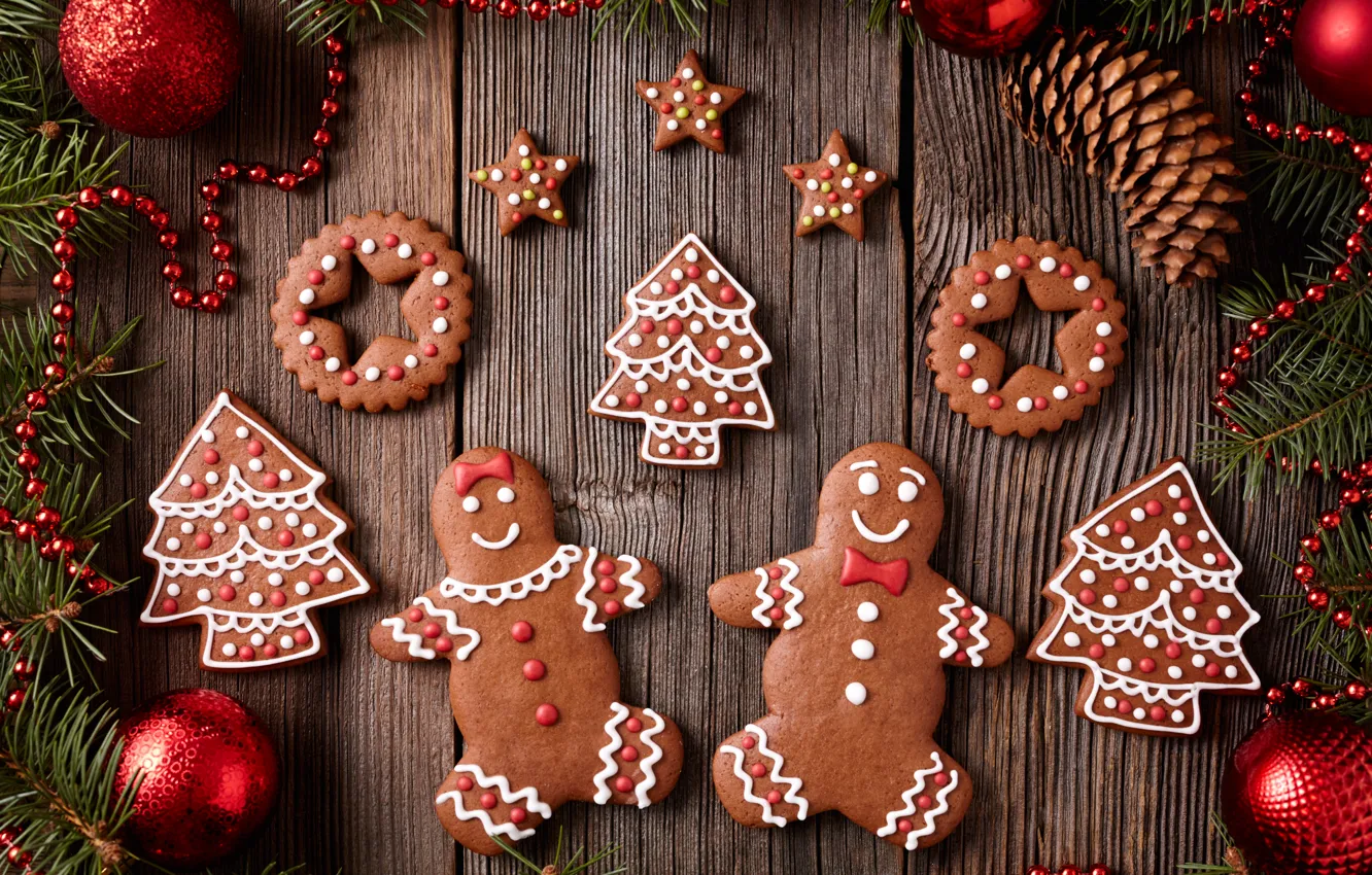 Фото обои Новый Год, печенье, Рождество, Christmas, выпечка, сладкое, Xmas, глазурь