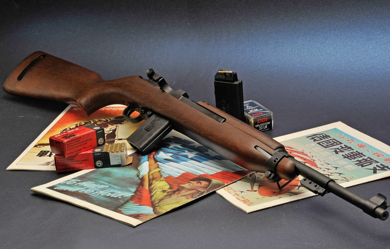 Фото обои фон, патроны, журналы, обойма, карабин, 22LR, самозарядный, M1 Carbine