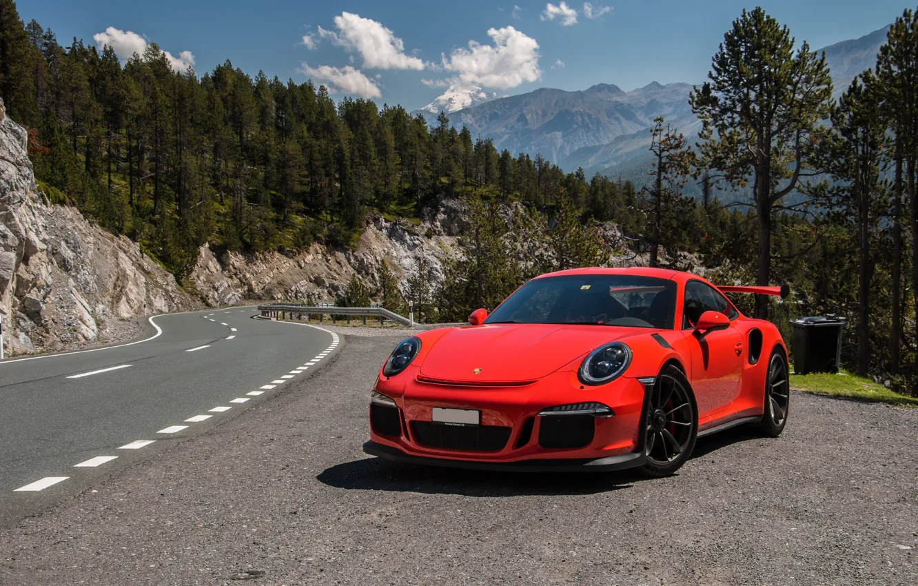 Фото обои 911, Porsche, rock, road, GT3, 2015