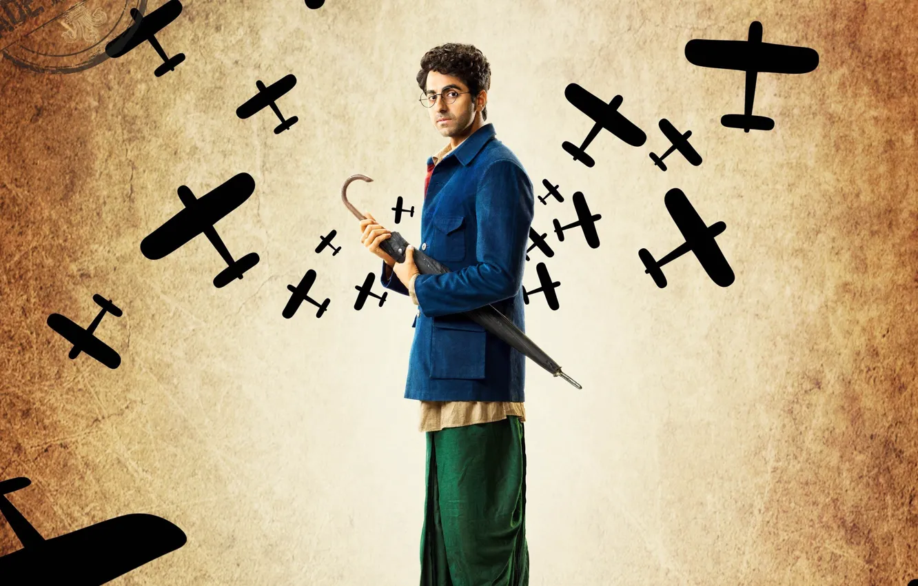 Фото обои cinema, planes, umbrella, man, movie, glasses, film, Bollywood