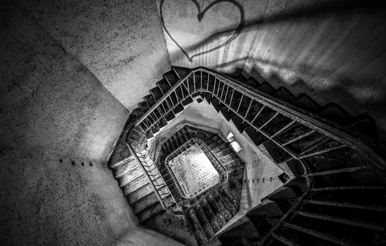 Фото обои metal, white, black, stairs