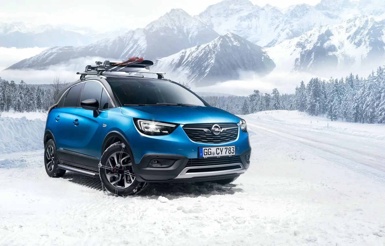 Фото обои зима, Opel, Turbo, 2018, Accessorized, Crossland X