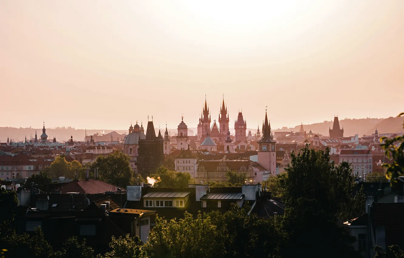 Фото обои Прага, Чехия, панорама